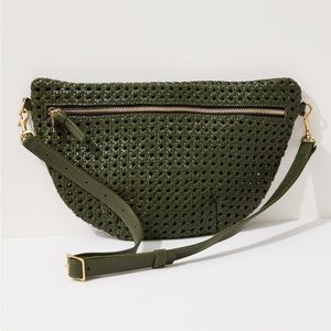 NWOT Clare V. Grande Fanny army rattan